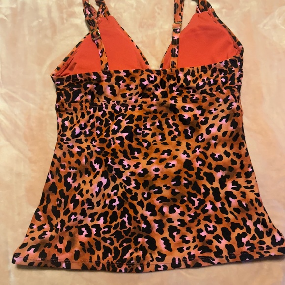 Leopard Animal Print Swim Top Size Small by New Directions - Picture 2 of 10